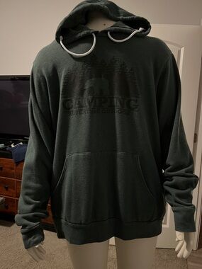 Bella Canvas Dark Green Camping Graphic Hooded Pullover
